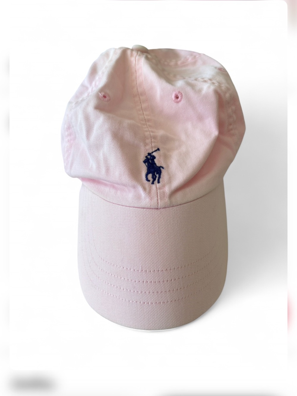 Ralph Lauren Light Pink Baseball Cap with Navy Pony